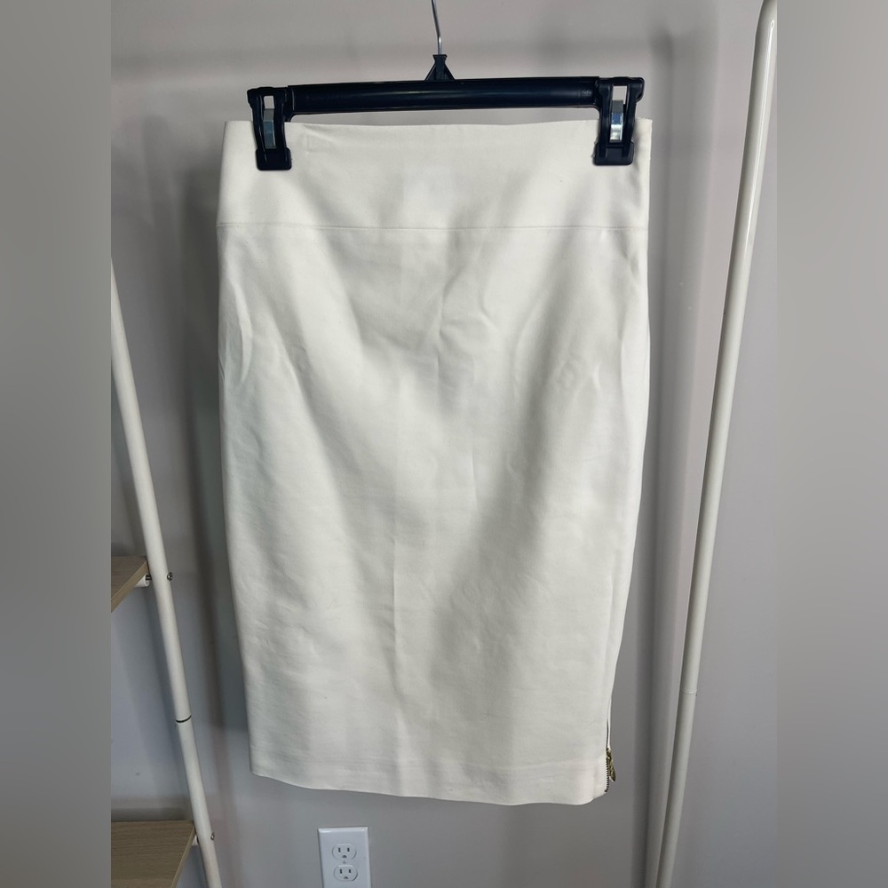 Express Off-White/Cream Pencil Skirt